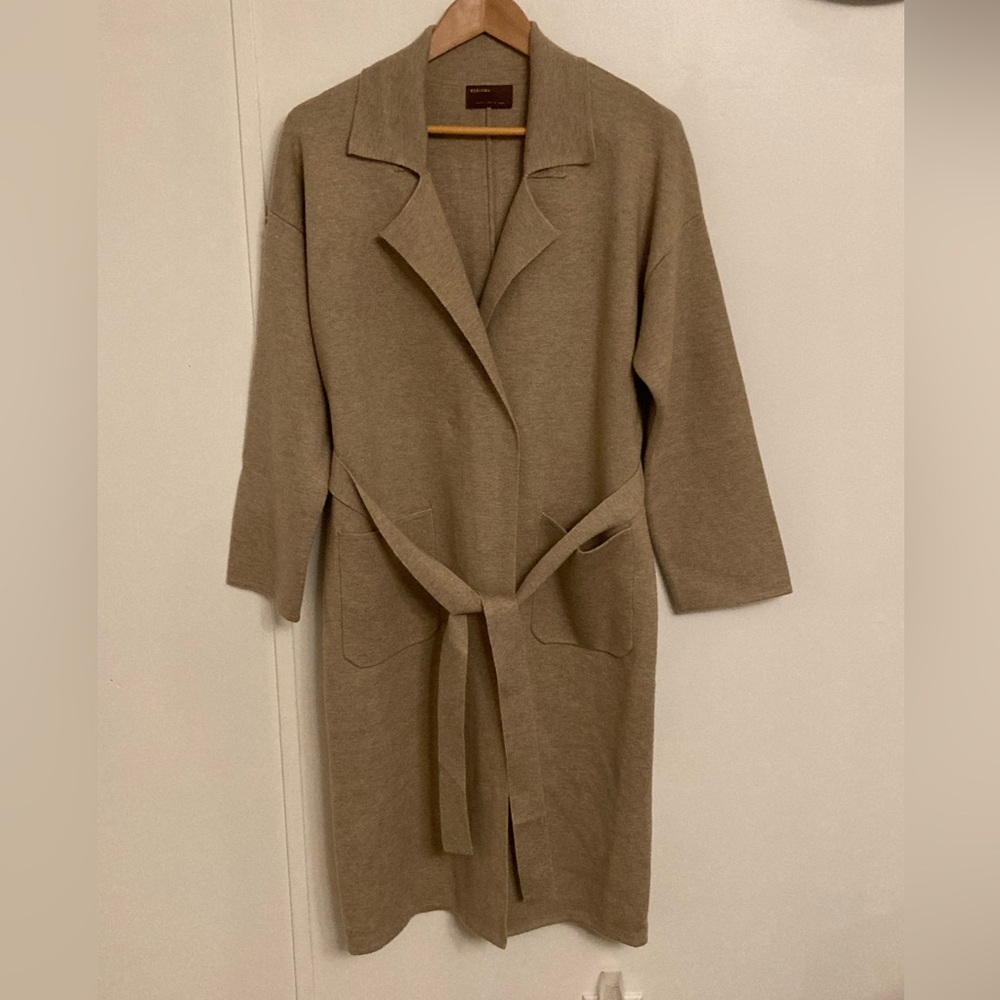 Kerisma Issa Tan Oversized Sweater Coat With Belted Tie Size M/L